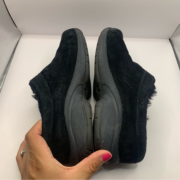 Merrell Primo Chill Womens Black Suede Faux Fur Lined Slide Clogs Shoes US 6.5 - Picture 6 of 8